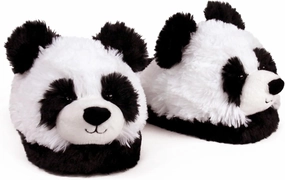 Fuzzy Panda Slippers for Women and Men - Fluffy Plush Panda Bear Slippers for Adults