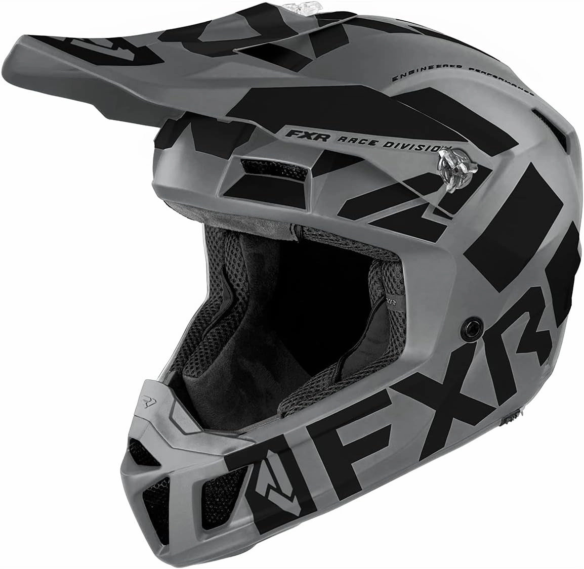 FXR Clutch Evo LE Helmet Open Face Stainless Steel Double D-Ring Steel/Black - FMVSS 218