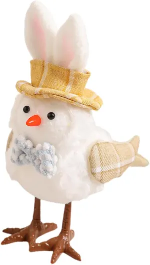 Garneck Easter Themed Plush Bird Model Simulated Bird Shape Adornment for Home Decor Tabletop Display and Holiday Decorations and Cloth Material