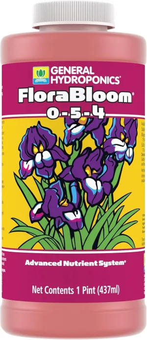 General Hydroponics Florabloom Plant Food, Flora Series Advanced Nutrient System, for Hydroponic Applications and Container Plants, 0-5-4, 16 oz.