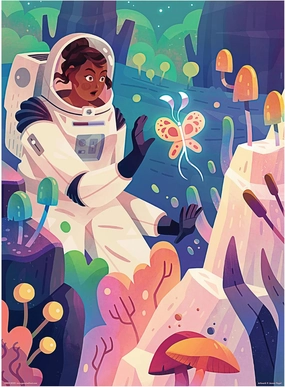 Genuine Fred, Space Butterfly by Jarom Vogel, 250-piece Puzzle, 16.5 x 22.5 Inches