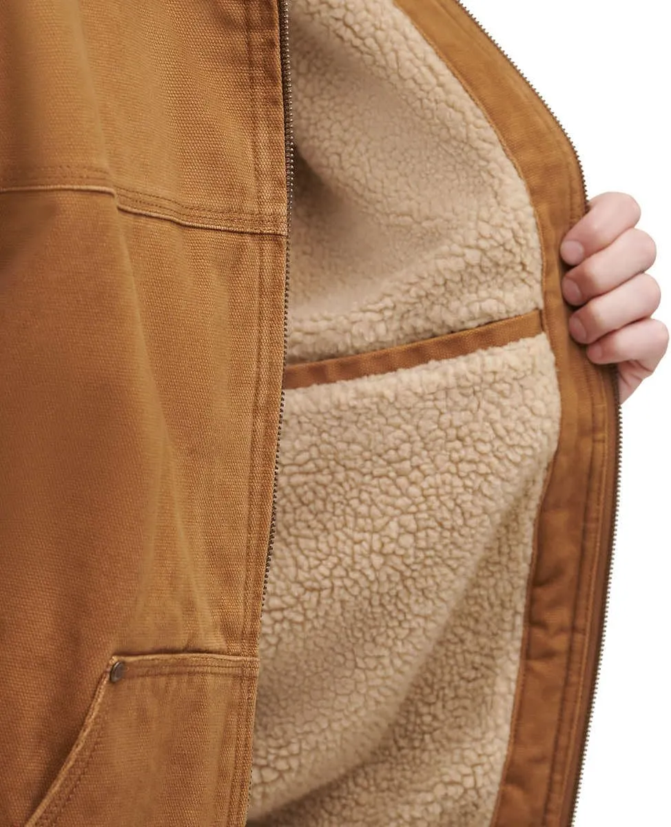 GH Bass Men's Cotton Canvas Bomber with Buffalo Plaid Flannel Sherpa Hood