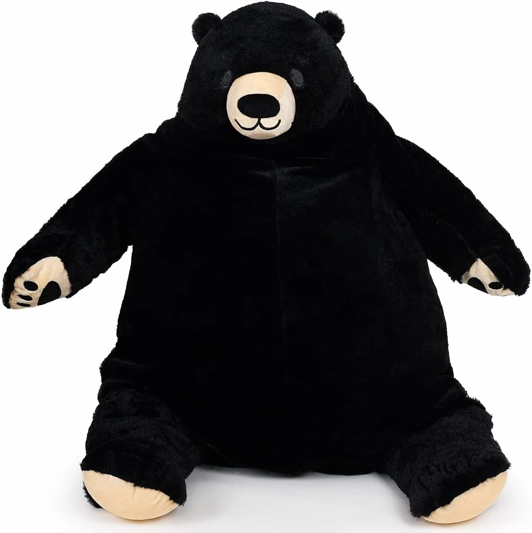Giant Djungelskog Bear Huge Black Bear, Simulation Giant Stuffed Bear Soft Big Bear Plush Toy Gifts for Kids Girlfriend(Black, 31.5inch/80cm)