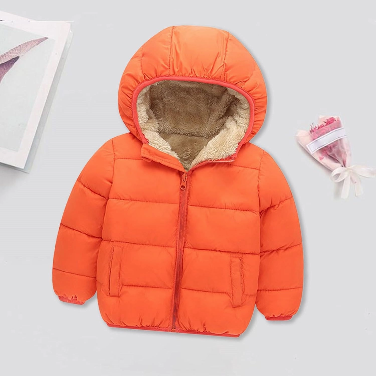 Girls and Toddler's Winter Coat Lightweight Water-Resistant Packable Hooded Puffer Jacket Fleece Lined Kids Down Coat