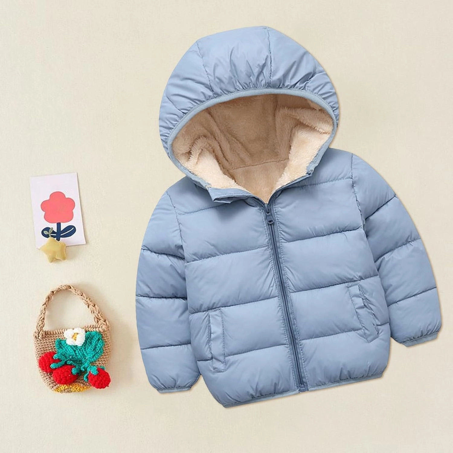 Girls and Toddler's Winter Coat Lightweight Water-Resistant Packable Hooded Puffer Jacket Fleece Lined Kids Down Coat