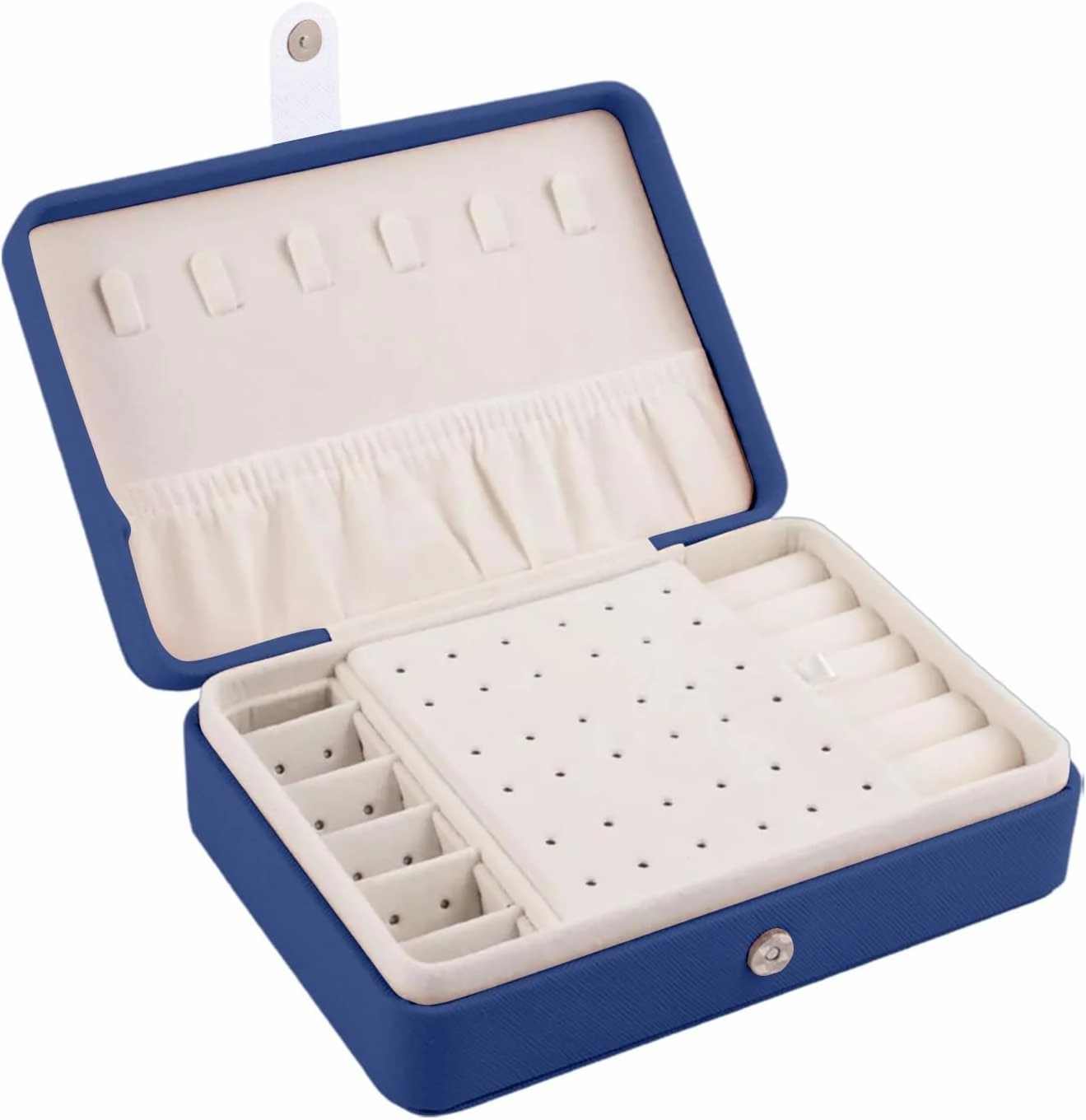 Girls Jewelry Box,2-Layer Portable PU Leather Jewelry Organizer with Removable Tray,Jewelry Case,Small Jewelry Box for Bracelets Christmas Gifts Necklace Ring Earring