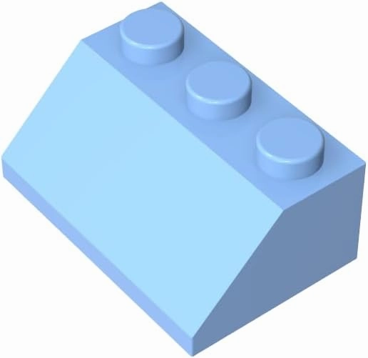 Gobricks GDS-590 Slope 45 2 x 3 Compatible with 3038 All Major Brick Brands Toys Building Blocks Technical Parts Assembles DIY (212 Bright Light Blue(053),600)