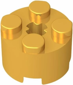 Gobricks GDS-607 2x2 Cylindrical Tiles Compatible with 6143 3941 All Major Brick Brands Toys Building Blocks Technical Parts Assembles DIY (Bright Gold(037),800)