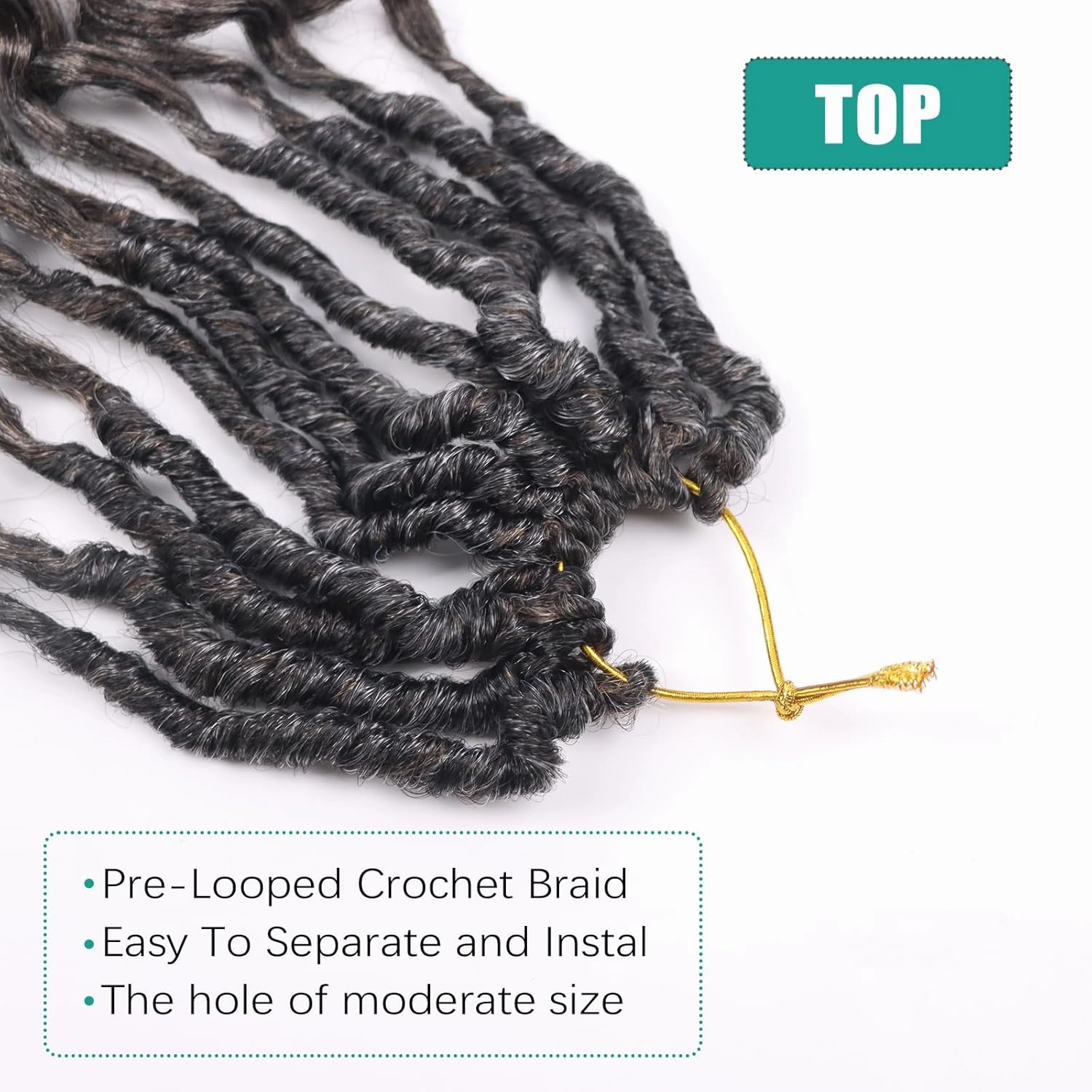 Goddess Locs Crochet Hair 18 Inch 8 Packs Pre Looped Soft Faux Locs Crochet Hair for Black Women Deep Wave Braiding Hair with Curly Ends (18 Inch/Pack of 8, 1B/27/613)