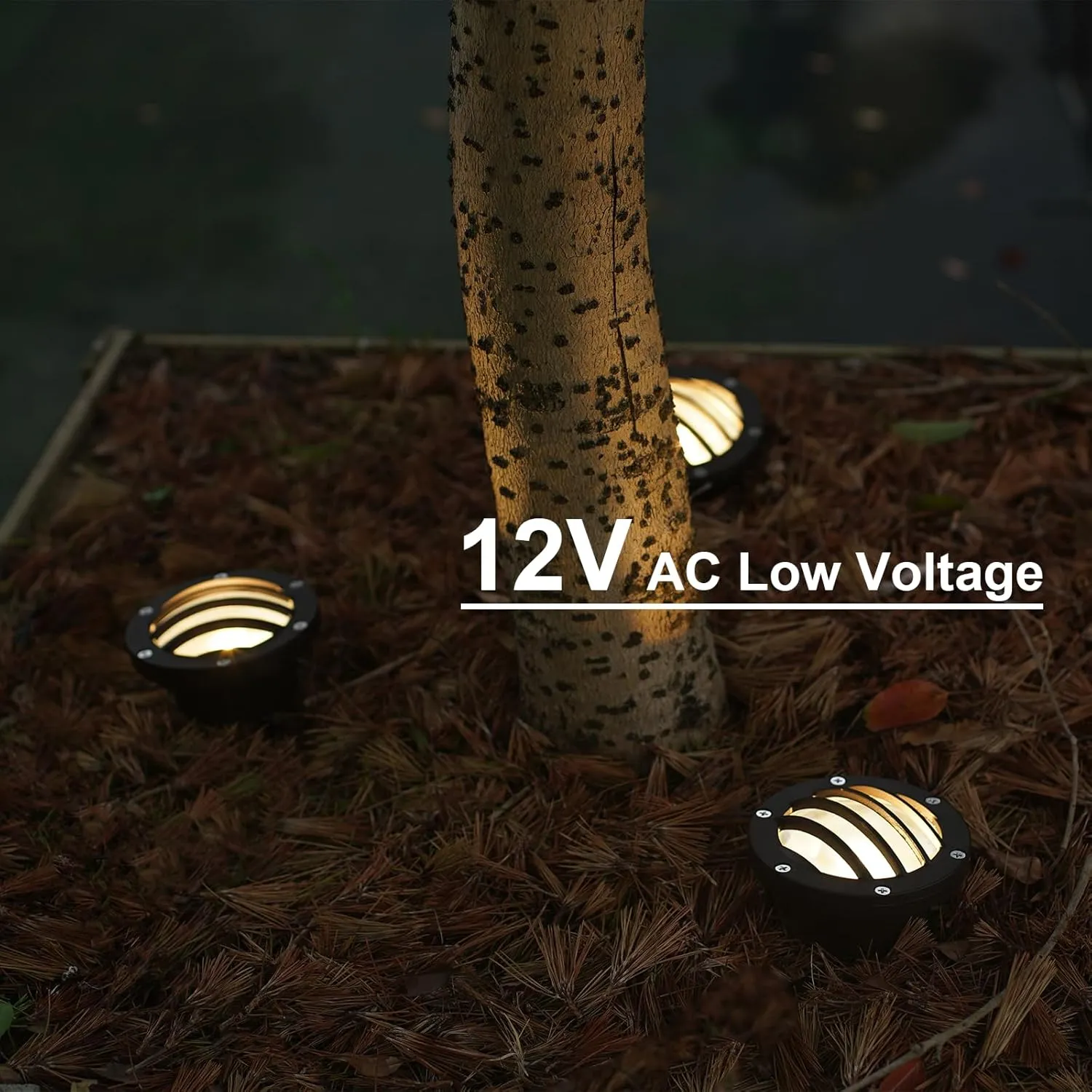 GOODSMANN Landscape Lights 8PK Low Voltage Well Lights 4 Watt 200 Lumen LED Landscape Lighting 2800K Warm White Metal In-Ground Light with Cable Connectors