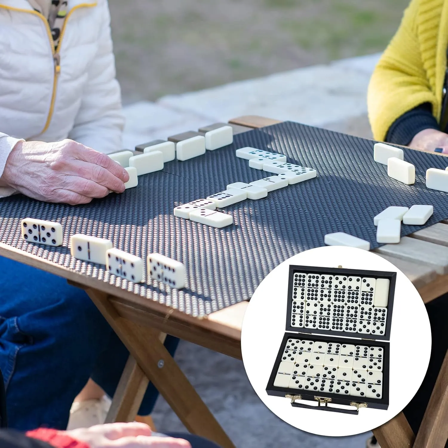 GOTHINK Portable Professional Double 9 Dominos Set for Adults with Storage Box - 55 Tiles Dominoes Set for Holiday Travel Game - Classic Tabletop Board Games Ideal for Toy Gifts Family Birthday Party