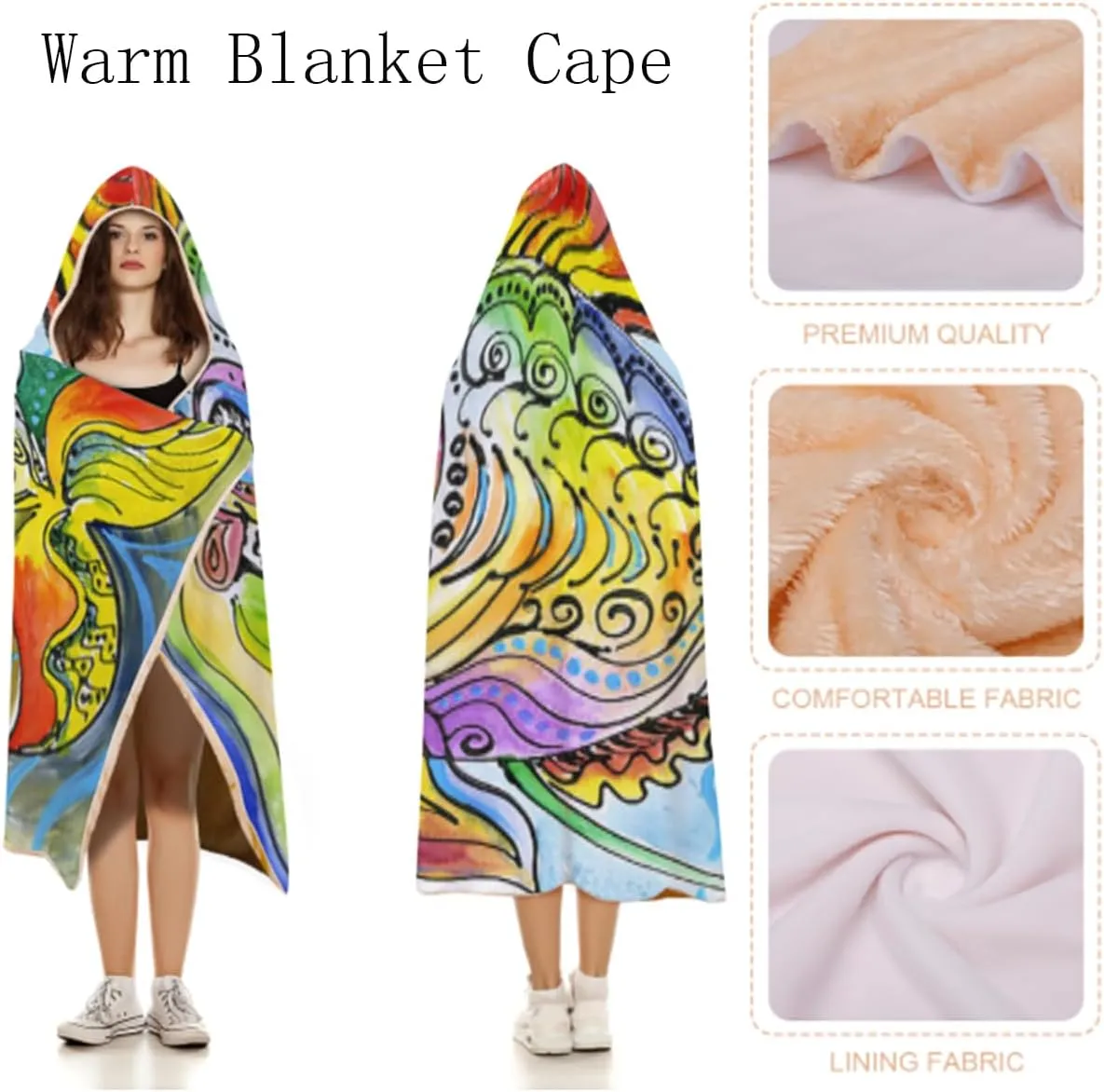 Green Wearable Oversized Blanket Blanket Cute Succulents Flower Desert Super Soft Warm Cozy Plush Flannel Fleece & Throw Cloak Wrap 60" H x 80" W Hot Plant Artwork