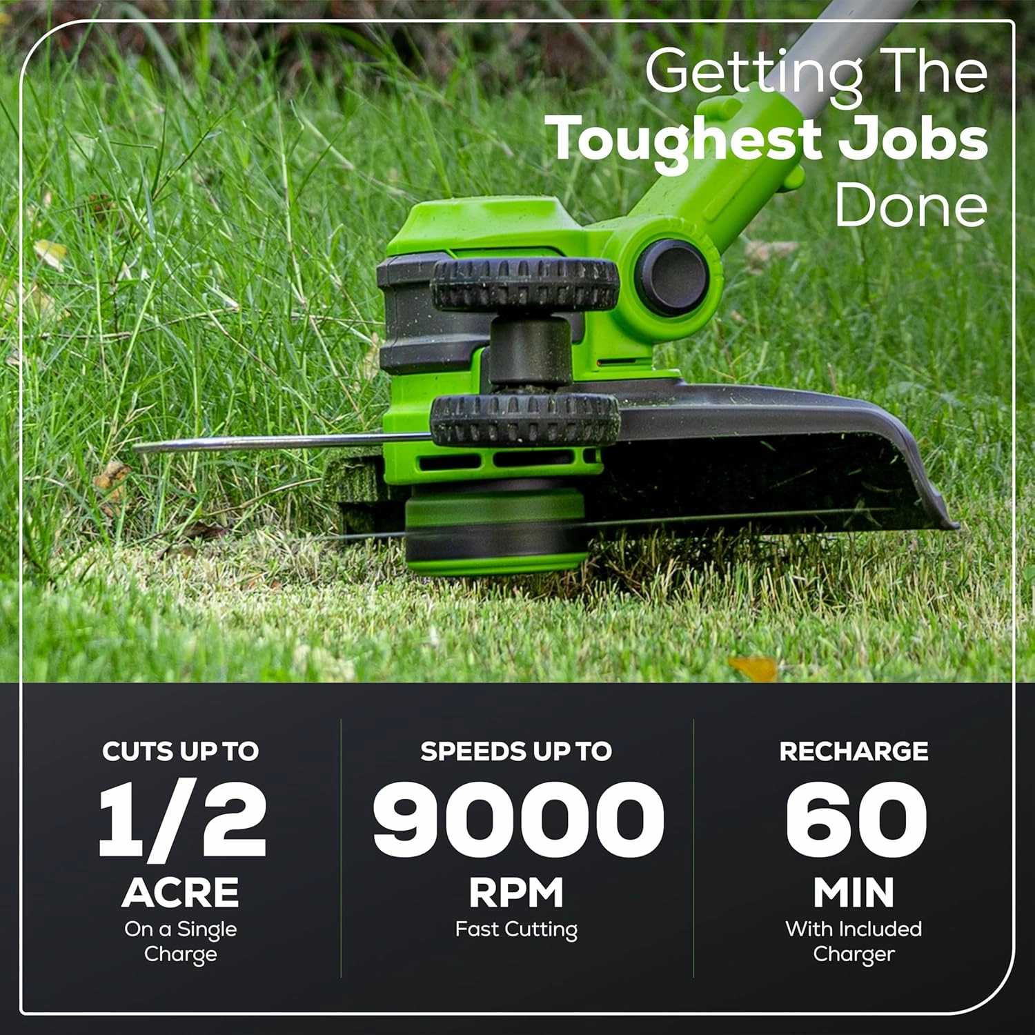 Greenworks 40V 13-Inch Cordless String Trimmer / Edger (Gen 2), 2.0Ah USB Battery and Charger Included
