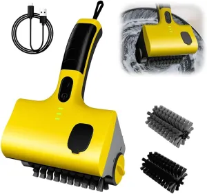 Grill Up Cleaner, 2025 Cordless & Rechargeable, 304 Stainless Steel Power Roller Blasts Away Burnt-On Food, 360° Rotating Cleaning Brush with Replacement Bristles for Grill Wizard/Men/Da