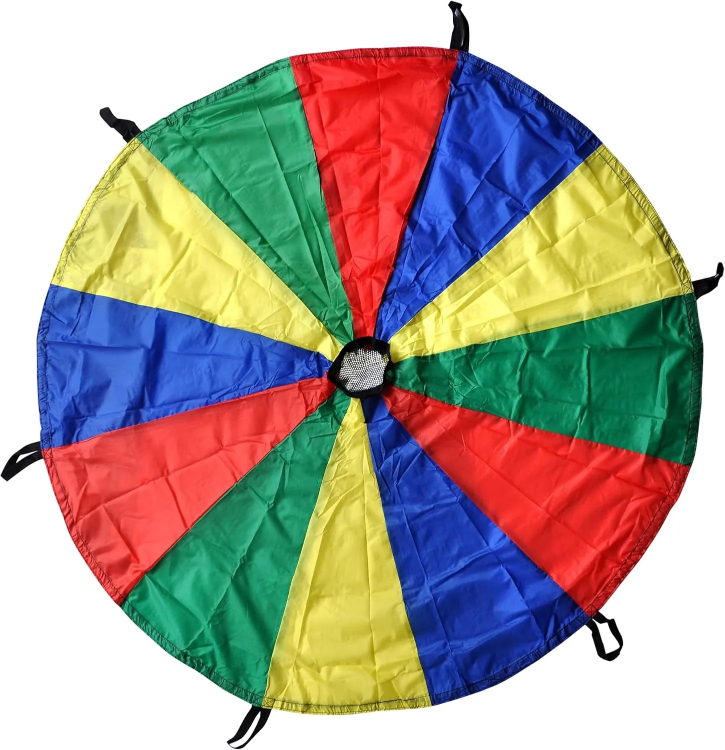 GSi Kids Play Parachute Rainbow Toy Tent Game for Children Gymnastic Cooperative Play and Outdoor Playground Activities (Rainbow 6 Feet)