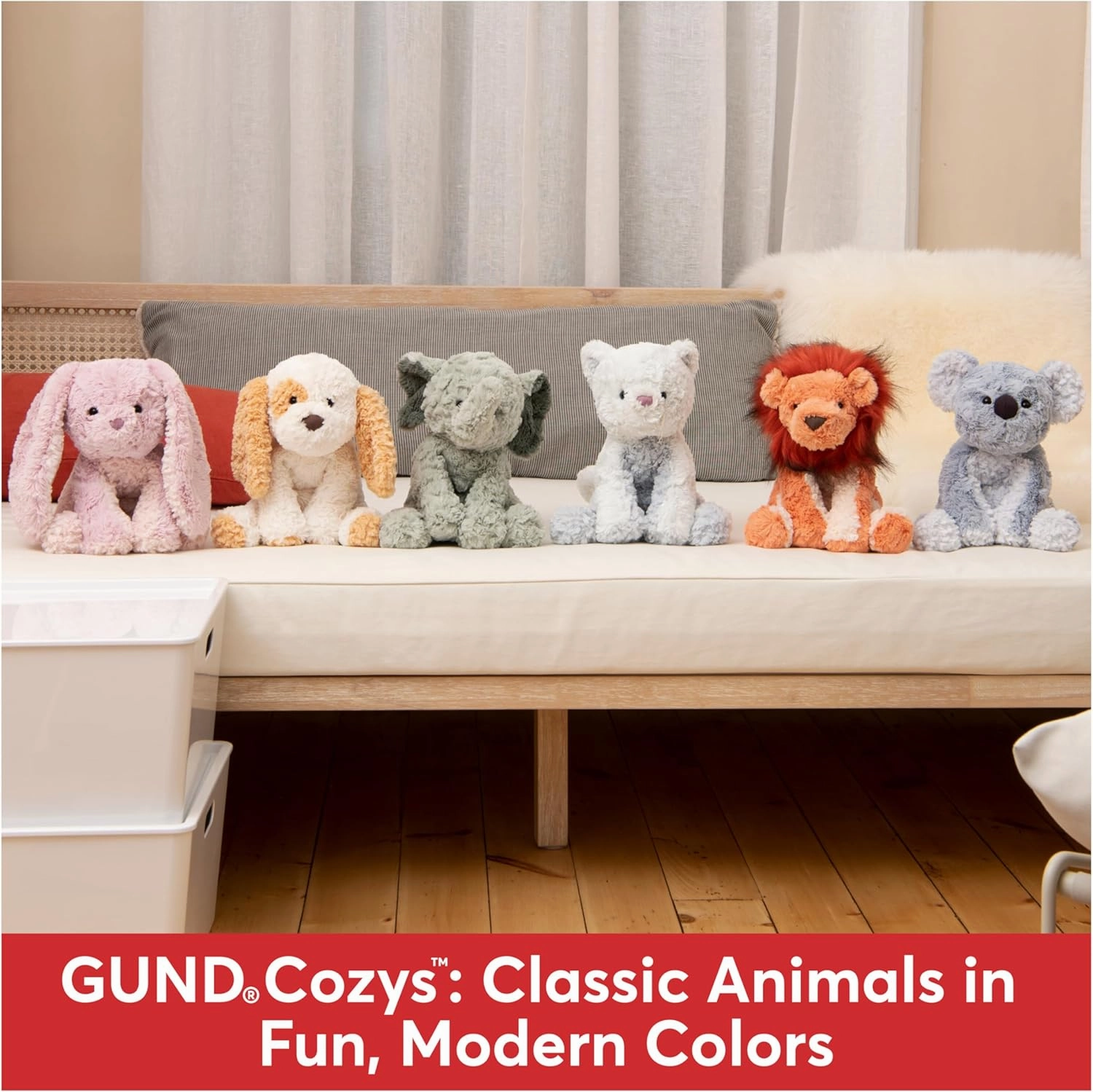 GUND Cozys Collection Cow, Stuffed Animal for Ages 1 and Up, Spring Decor Plush Toy, Cream/Blue, 10”