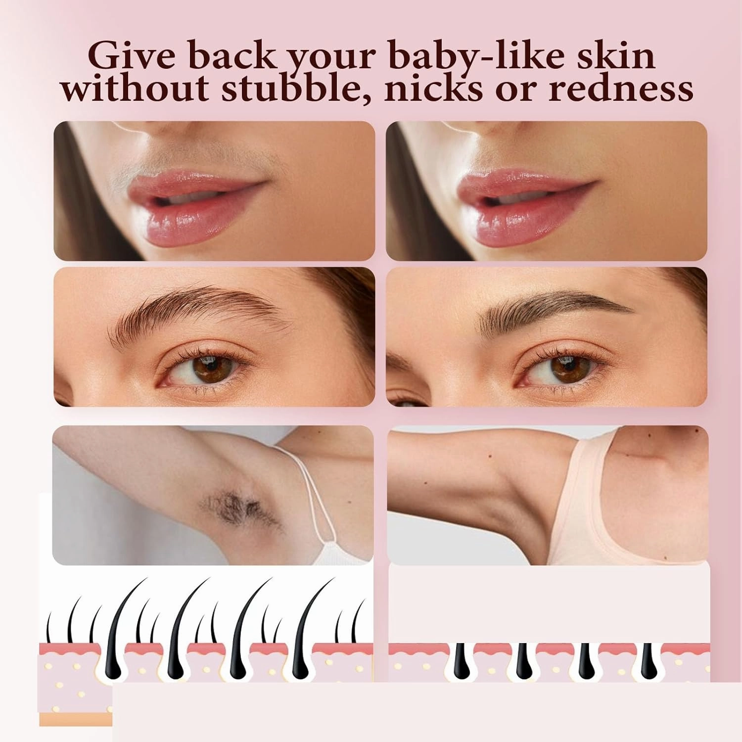 Gurelax Replacement Heads for Finishing Touch Facial Hair Remover, Upgrade Gen 3 Eyebrow Hair Remover Replacement Heads, Painless 18k Gold Replacement Blades for Flawless (3 3)