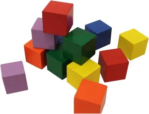 HABA Baby's First Basic Block Set - 12 Colorful Wooden Cubes (Made in Germany)