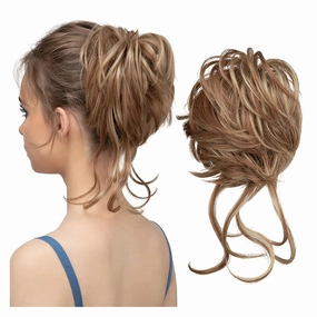 Hair Bun Synthetic Messy Bun Elastic Hairpieces Curly Scrunchie Black Blonde Brown Natural Hair Chignon Updo Donut Fake Hair For Women Chignon Hairpieces(12H24)