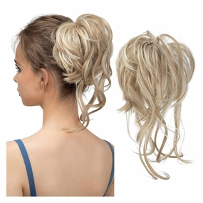 Hair Bun Synthetic Messy Bun Elastic Hairpieces Curly Scrunchie Black Blonde Brown Natural Hair Chignon Updo Donut Fake Hair For Women Chignon Hairpieces(24BH613)