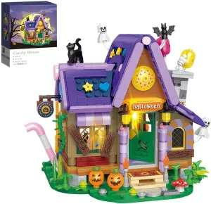 Halloween House Building Block Set, 780PCS Modular House Micro Blocks Construction Toys, MOC Creative House Bricks Collectible Model Kit, Not Compatible with Maior Brands Architecture