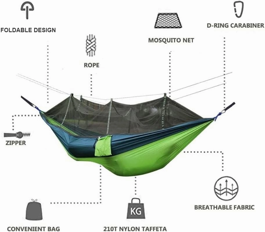 Hammock with Mosquito Net - Bright Green