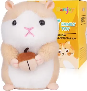 Hamster Talking Pet Toy Repeat What You Say Robot Plush Stuffed Animal Interactive, Dancing and Shaking Robotic Recording Toy, Animated Toy Pet for Girls Boys Baby Kids H: 6.3"