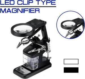 Hand Soldering Iron Multifunction Stand Welding Tool Illuminated Magnifying Glass LED Alligators Clip Holder Clamp