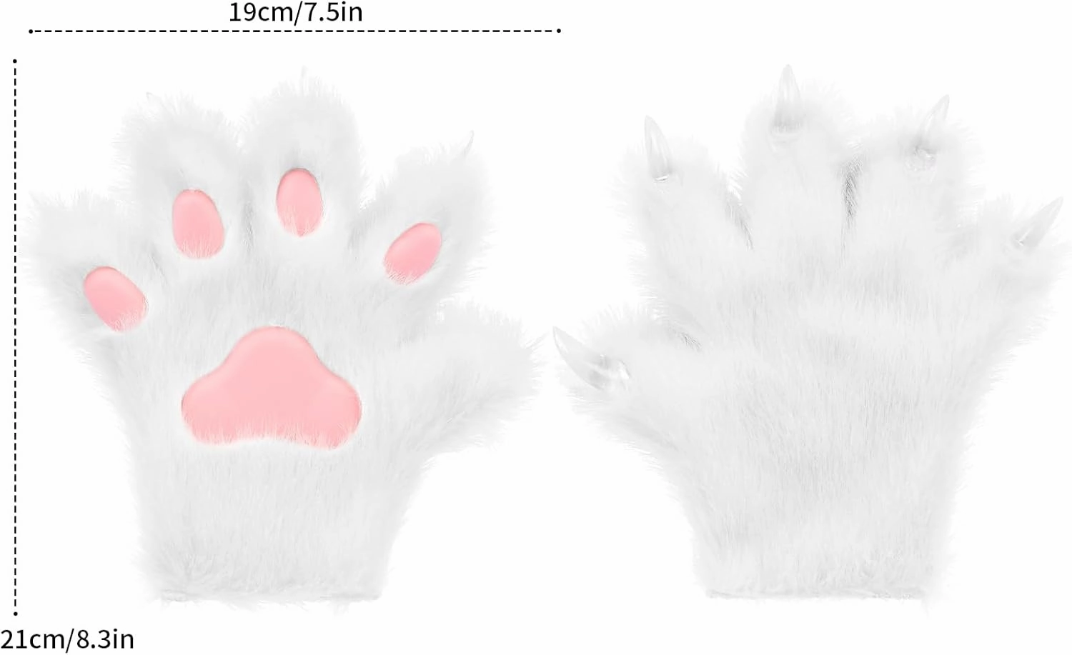 HAOAN Furry Fur Cat Wolf Fox Dog Fur Animal Paws Claws Golves Mittens Hands Costume Cosplay for Kids
