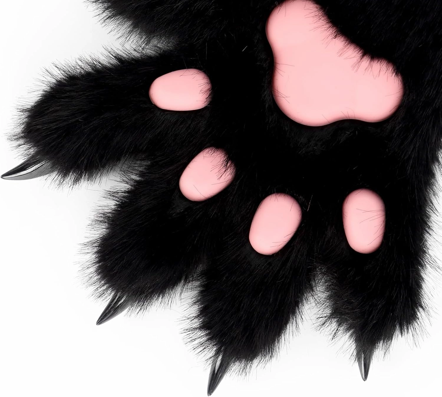 HAOAN Furry Fur Cat Wolf Fox Dog Fur Animal Paws Claws Golves Mittens Hands Costume Cosplay for Kids