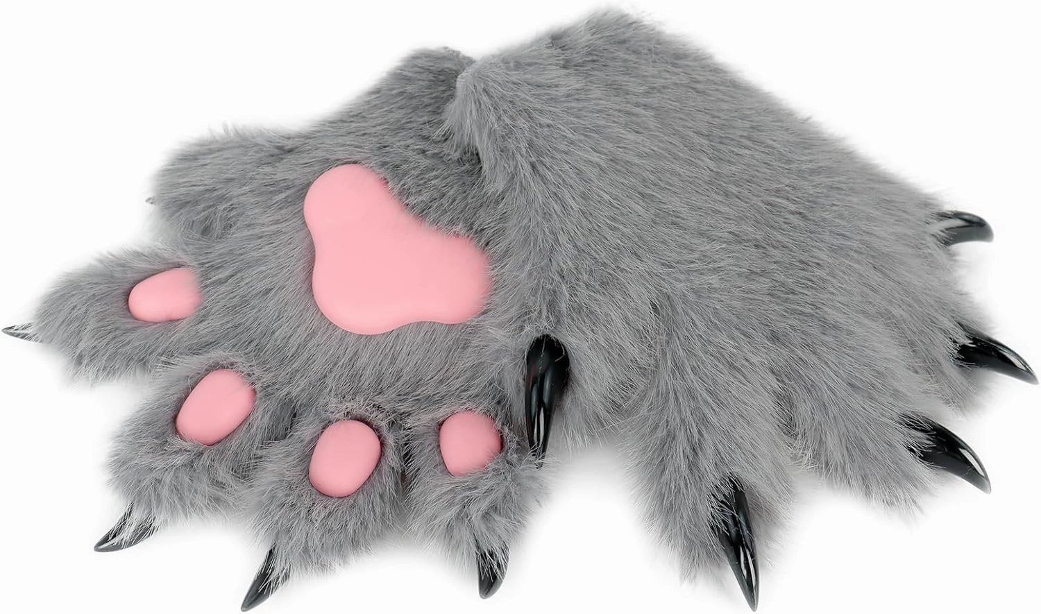 HAOAN Furry Fur Cat Wolf Fox Dog Fur Animal Paws Claws Golves Mittens Hands Costume Cosplay for Kids