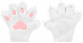 HAOAN Furry Fur Cat Wolf Fox Dog Fur Animal Paws Claws Golves Mittens Hands Costume Cosplay for Kids