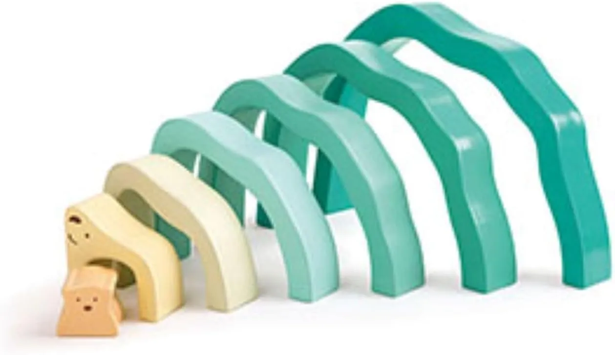 Hape Arctic Polar Bear Stacking Blocks | Sensory Wooden Learning Toy for Toddlers, for Children Ages 24  Months