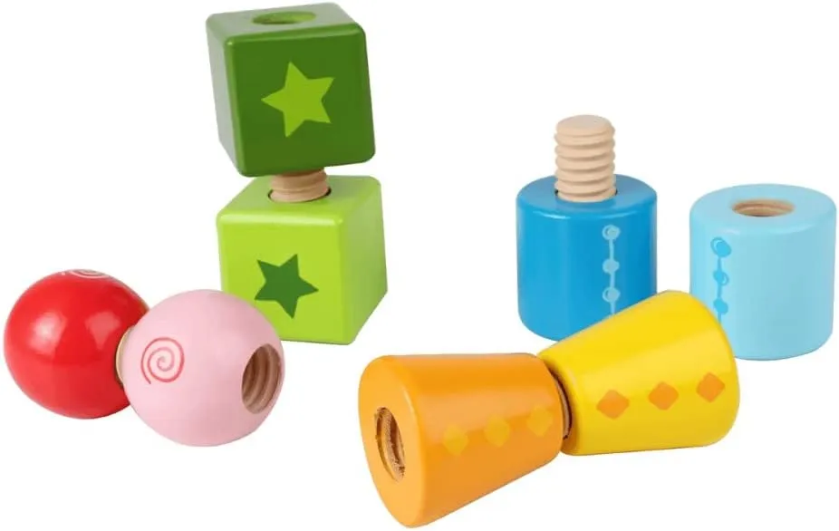 Hape Twist and Turnables Wooden Building Block Learning Set
