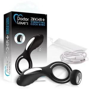 Hella Raw Doctor Love Zinger  Vibrating Rechargeable Cock Ring W/ Remote Black