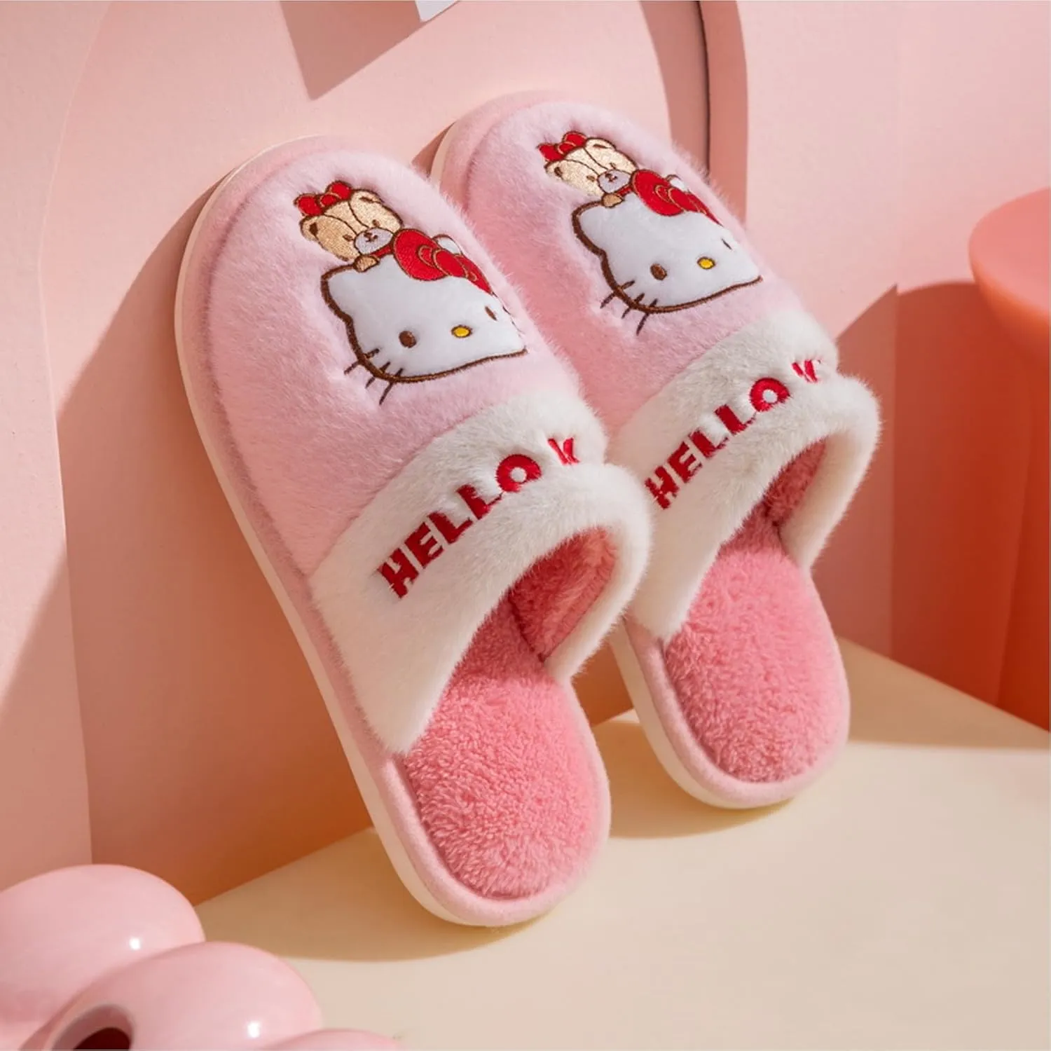 Hello Kitty & Bear Home Slippers for Girls Kids Children