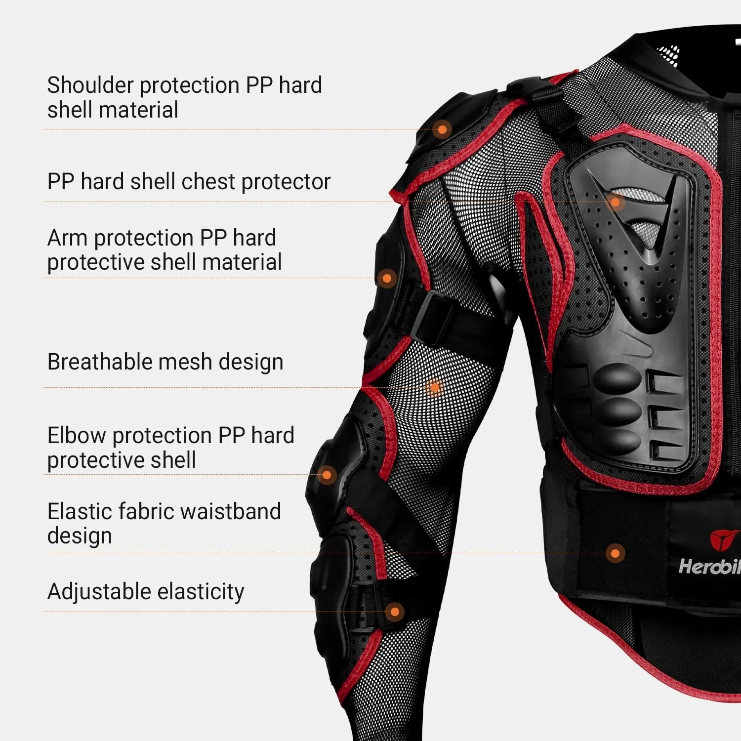 HEROBIKER Motorcycle Full Body Armor Jacket spine chest protection gear Motocross Motos Protector Motorcycle Jacket 2 Styles