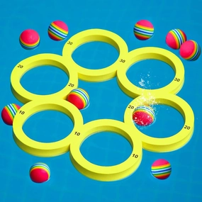 Hiboom Pool Game with Score, Combo Foam Pool Floats with 10 Colorful Tossing Balls, Toss Game Swimming Party Toys Accessories for Family Par, Dive Rings(Round)