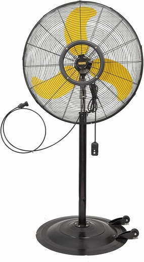 HiCFM 30 inch Misting Outdoor Oscillating Pedestal Fan, IP44 Enclosure 1/3 HP Motor, 9 FT Cord & GFCI Plug, High Velocity Weatherproof Shop Fan with Mist, UL Approved