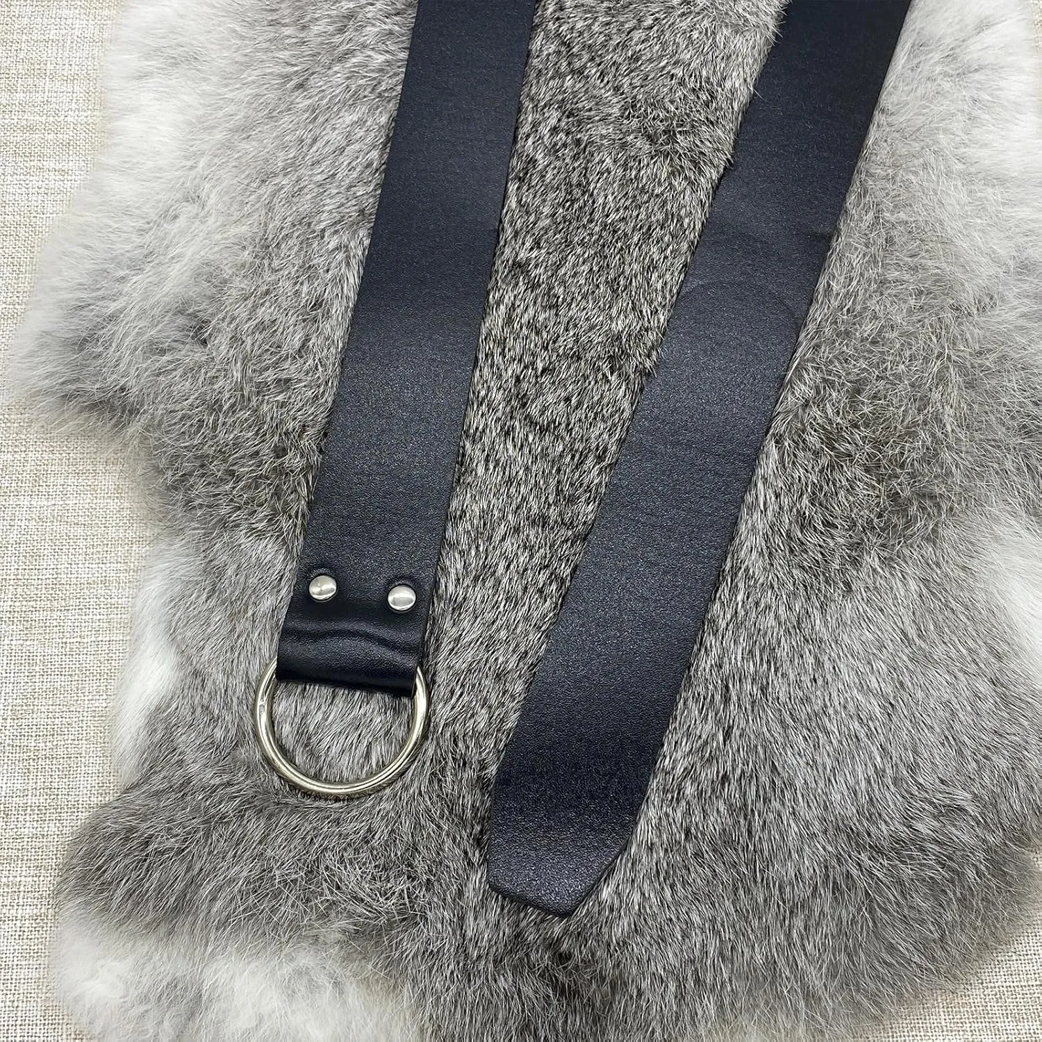 HiiFeuer Medieval Embossed O Ring Belt with Nordic Embossed Belt Bag, Vintage Faux Leather Belt and Belt Pouch Set for LARP