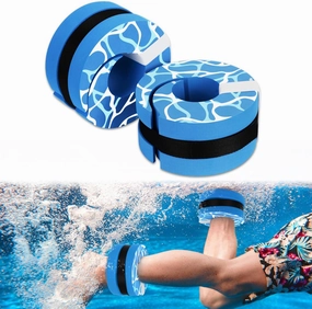 Hikeen Swim Aquatic Cuffs,High-Density EVA Water Aerobics Float Ring Fitness Pool Exercise Weights Set, Water Ankles Arms Belts with Adjustable Float for Swim Fitness Training