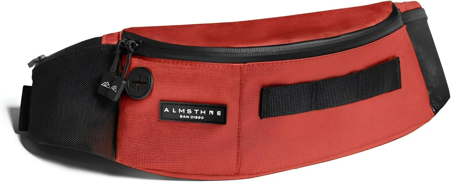 Hip Pack - Rust Red | Durable & Waterproof Fanny Pack for Cyclists | Adjustable Fit with Organized Storage | Recycled Ripstop Nylon for Biking, Hiking, and Everyday Carry