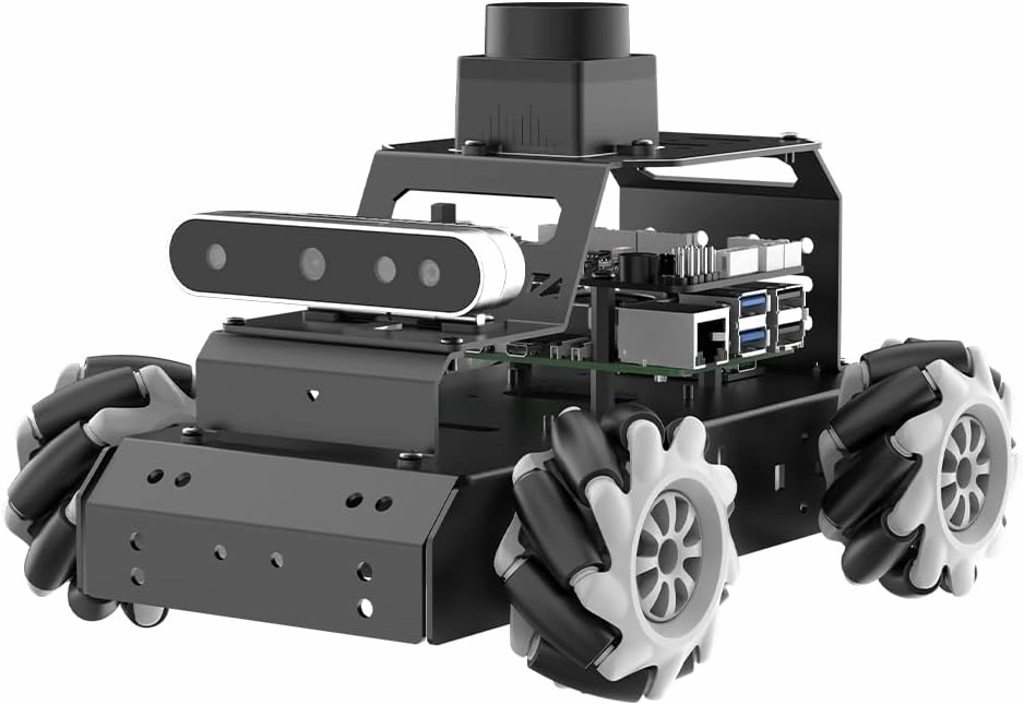 HIWONDER Raspberry Pi 5 Robot Car with 3D Depth Camera MentorPi M1 Mecanum-Wheel Chassis ROS2-HUMBLE Support SLAM Mapping Navigation and Autonomous Driving（with Raspberry Pi 5 4GB）