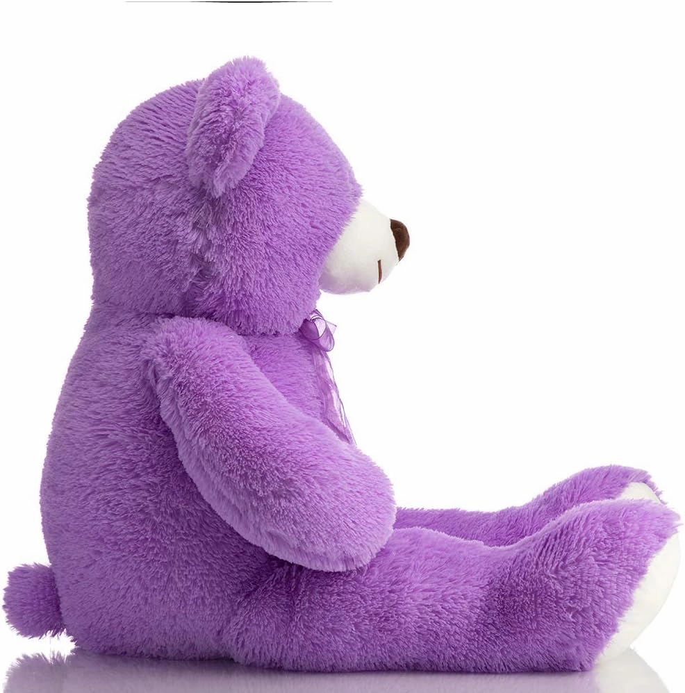 HollyHOME Big Teddy Bear Stuffed Animal Large Teddy Bear Cuddly Plush Toy for Girlfriend Kids 36 inches Purple