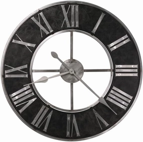 Howard Miller Ash Wall Clock II 549-466 – Oversized Steel Frame with Quartz Movement
