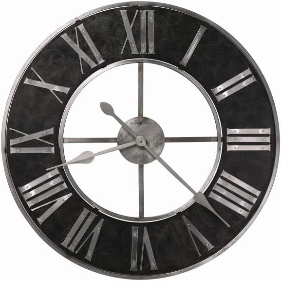 Howard Miller Ash Wall Clock II 549-466 – Oversized Steel Frame with Quartz Movement