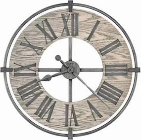 Howard Miller L'Anse Wall Clock II 549-451 – 32” Oversized Wrought Iron and Wood with Quartz Movement