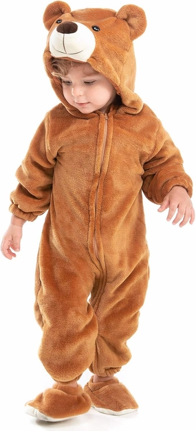 HSCTEK Baby Bear Onesie Costume, Unisex Infant Baby and Toddler Hooded Bodysuit 0-4T