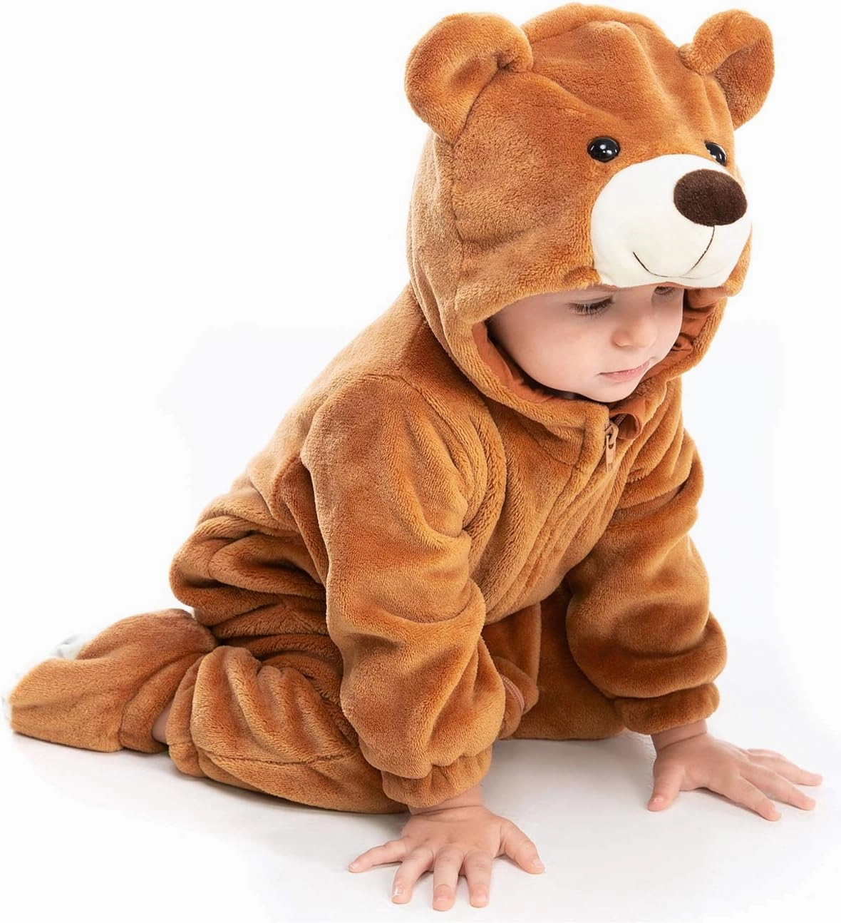 HSCTEK Baby Bear Onesie Costume, Unisex Infant Baby and Toddler Hooded Bodysuit 0-4T