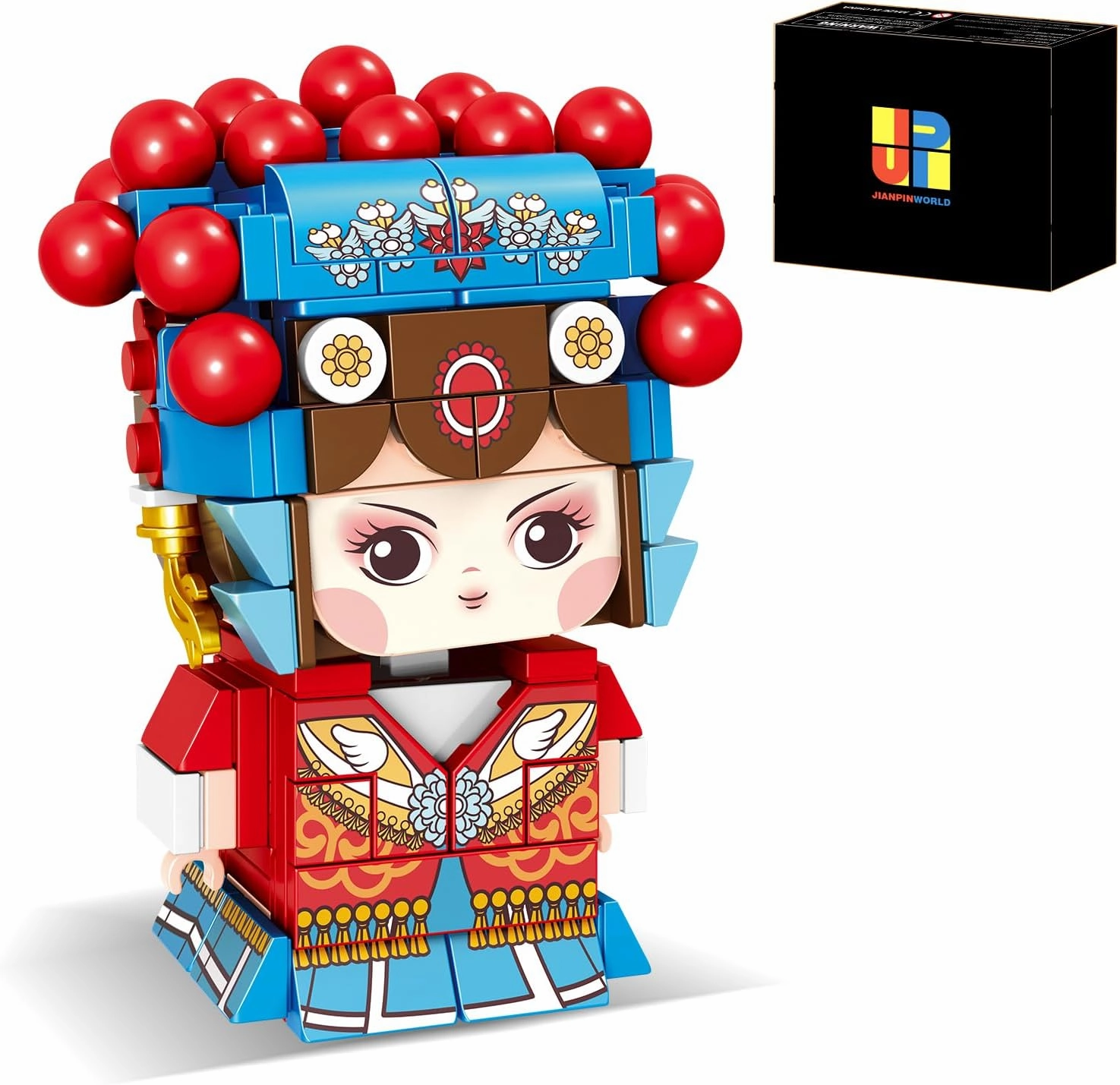 HUADAN Chinese Opera Character Small Building Blocks Model Set, 215pcs Simulation Collection Construction Building Bricks Toy for Kids Adult Age 6  96003